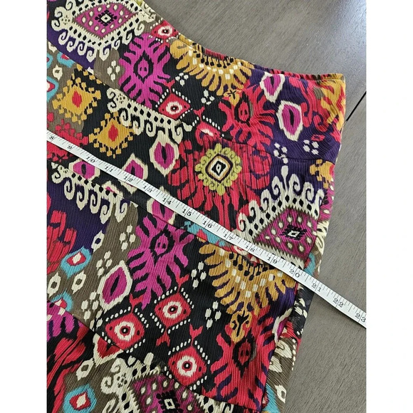 RUBY RD. Pull On Waist Midi Skirt Tiered Ruffled Hem Artsy Art To Wear Sz 8 - Picture 4 of 8